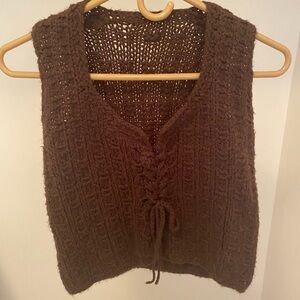 Brown Hand Knit Vest